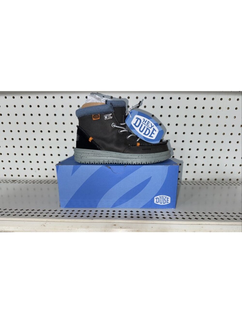 Hey Dude Bradley Boot Boys Youth Casual Leather Boots Size 1 Gray Black Blue